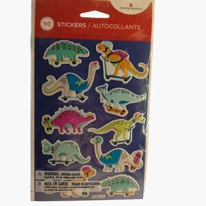 Dinosaur Skateboard Puffer Stickers 10 American Greetings Party Favor